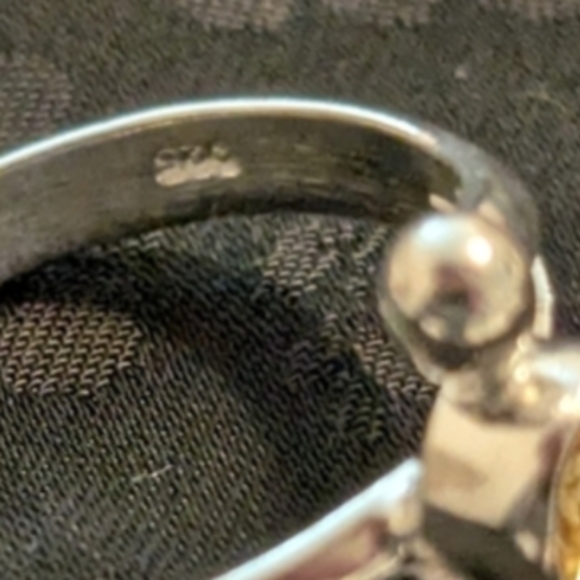 New 925 Solid Sterling Silver Ring Genuine Citrine Ring Size 6.75 - Picture 4 of 6